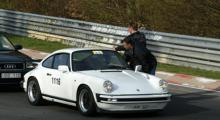 Jan Söderholm från Laholm går kursen för andra gången med sin Porsche 911 Club Sport -87.