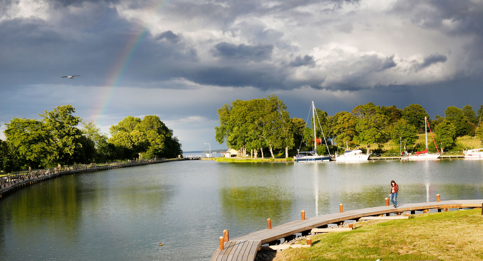 Fantastiska Bergs slussar längs Göta kanal.