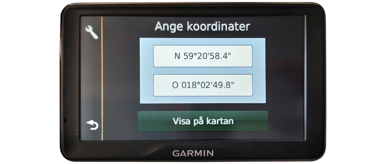 Steg 5: Koordinater som inte har avrundats.