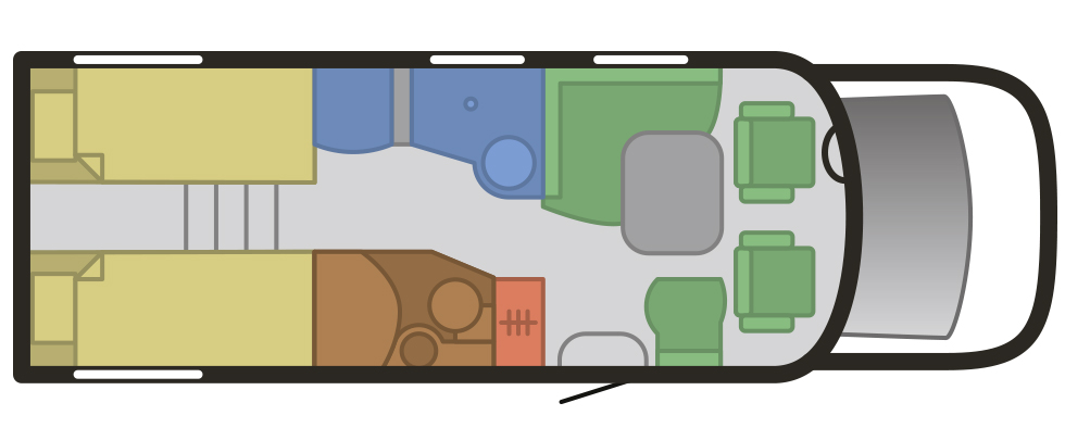 Planritning för Hymer Tramp 674 Alde.