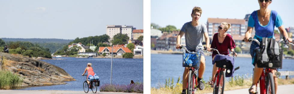 Fantastiska cykelvägar längs havsbandet. || Härliga cykelvägar fri från annan trafik.