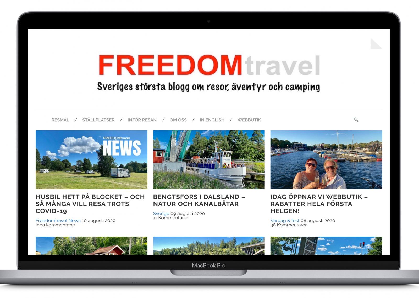 www.freedomtravel.se Freedom Travel jobbar numera även med andra resor, men basen är det rikhaltiga husbilsmaterialet.