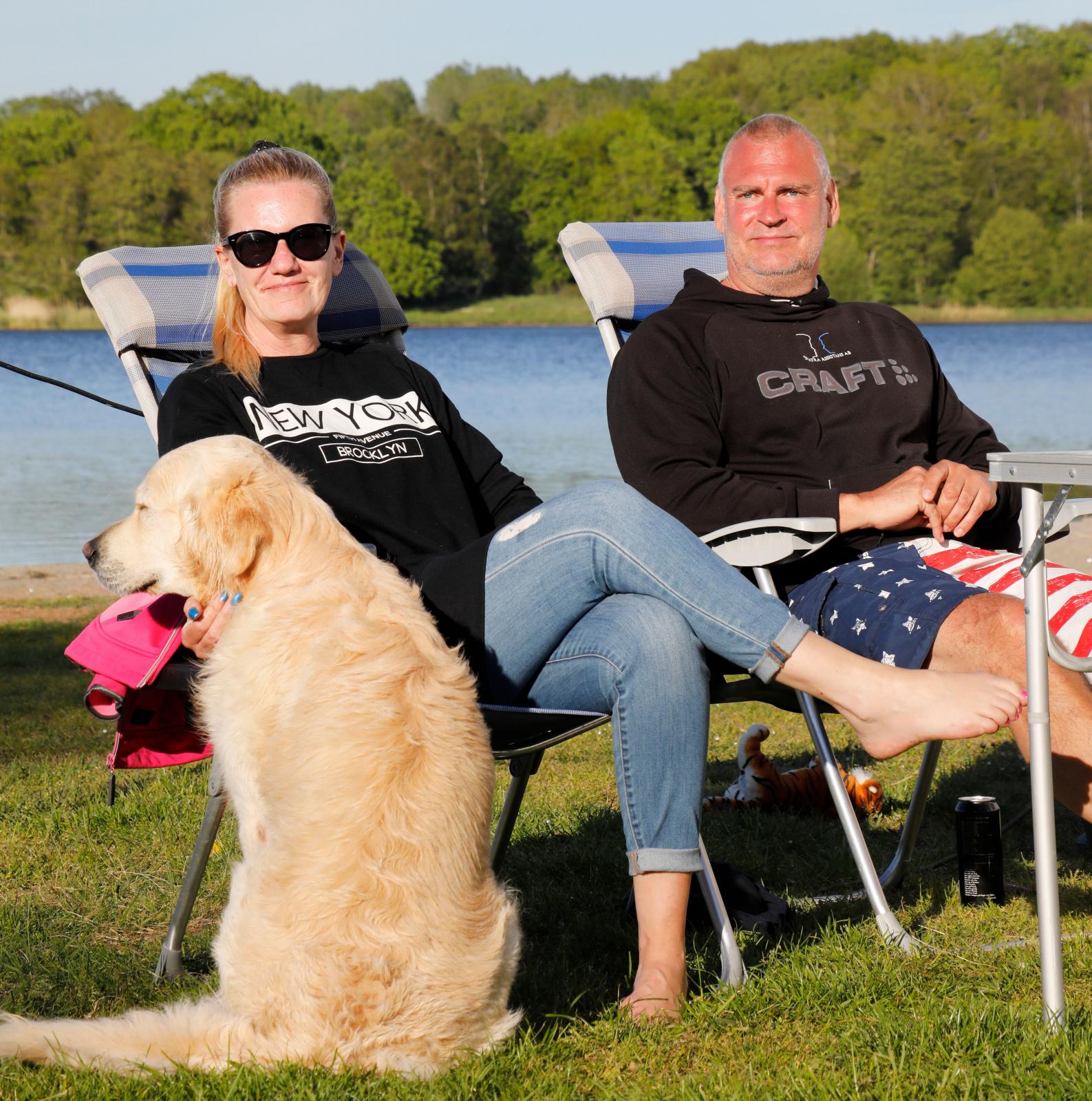 Charlotta och Pertti Klem från Karlshamn åker gärna till Ronneby havscamping.
