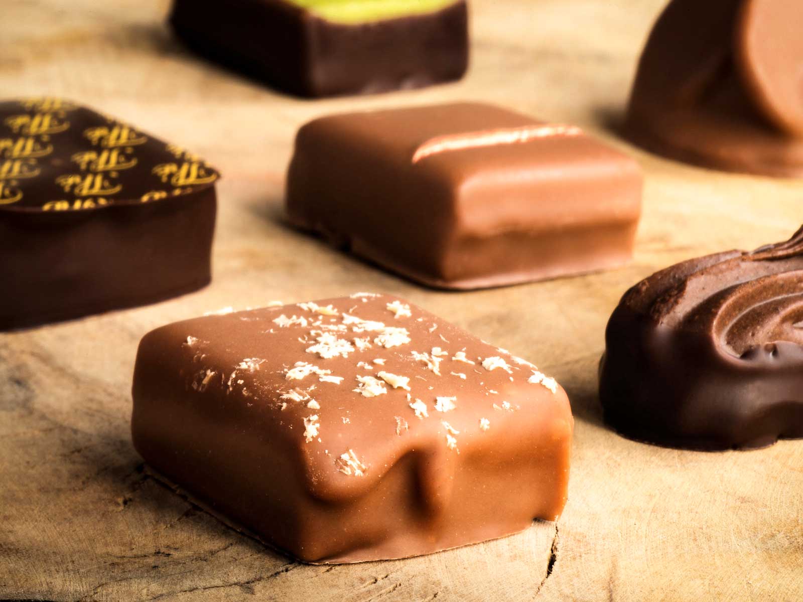 Del Rey chocolates belgiska praliner är välkända och tillverkas i Antwerpen där de också har ett kafé.