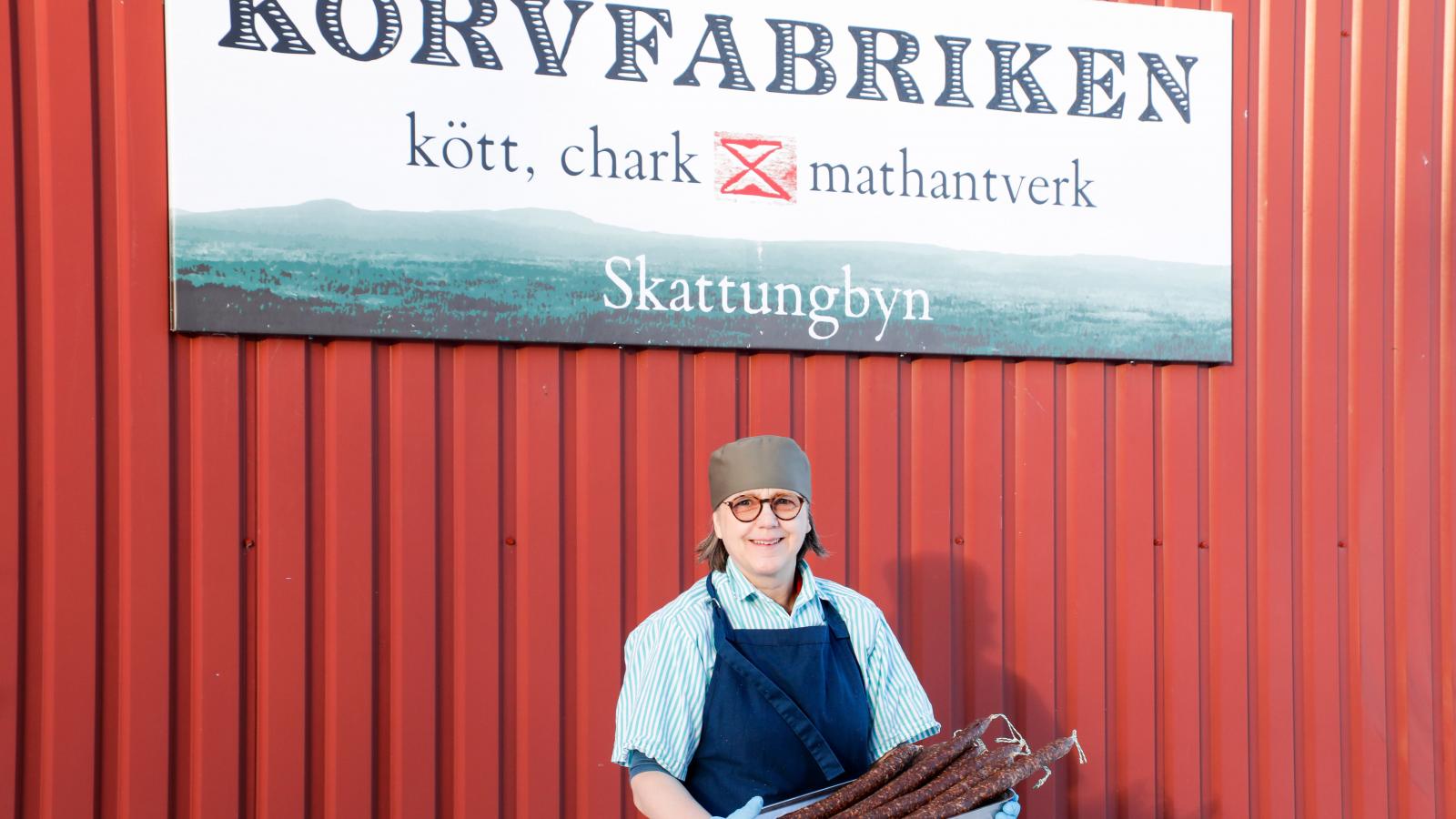 Nina Lindunger på Korvfabriken
i Skattungbyn.