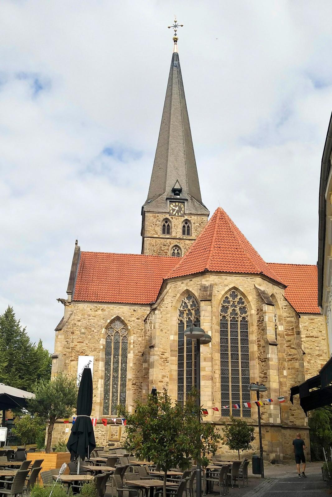Marienkirche i Herford är en stenkyrka från 1325 och den ligger centralt bland restauranger, kaféer och uteserveringar.