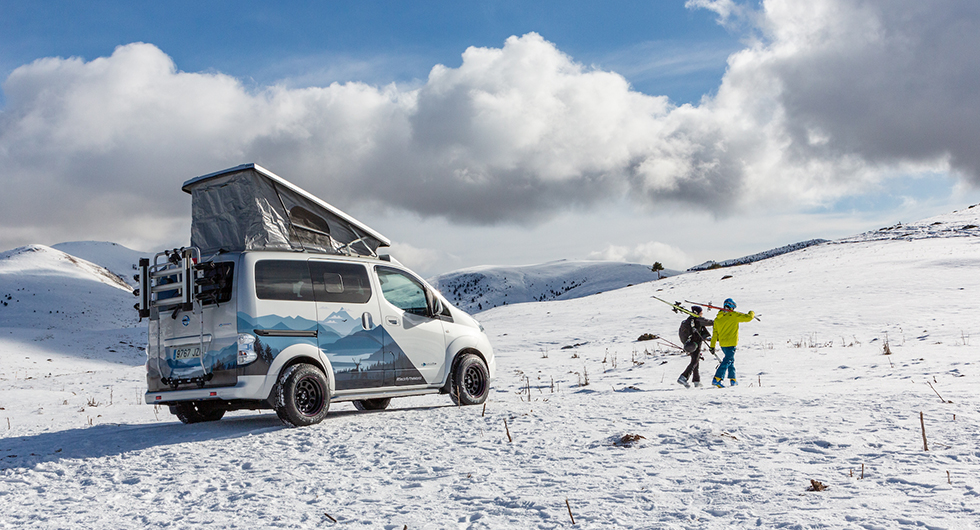 Nissan e-NV200 Winter Camper en plåtis för vinterexpeditioner
