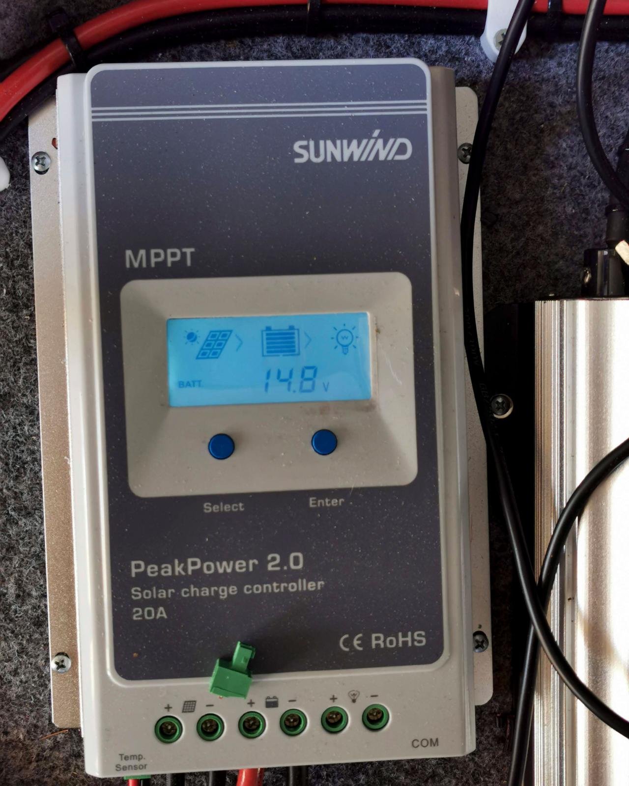 Lätt att glömma. Slå på solcellsregulatorn direkt.