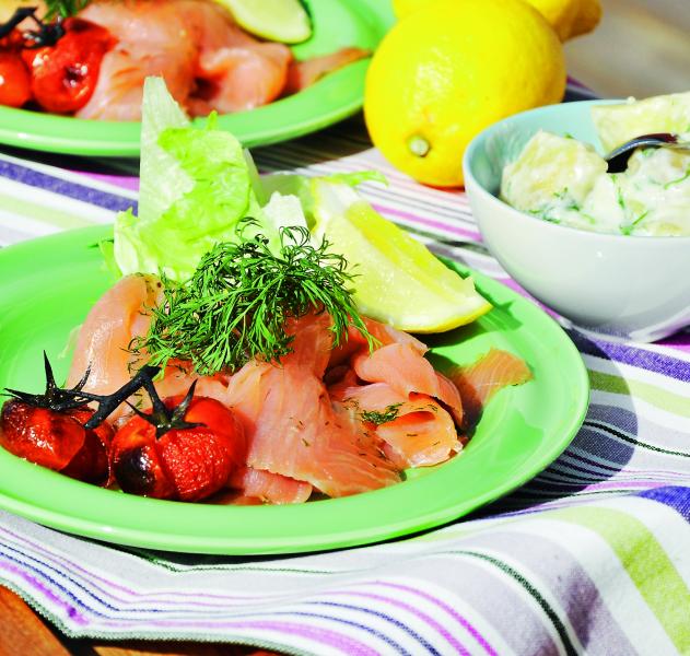 Dagens meny: Rimmad lax med dillstuvad potatis
