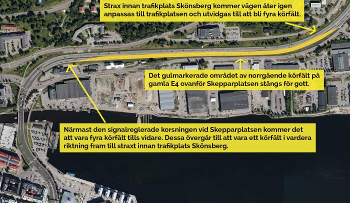 Trafiken leds om i Sundsvall
