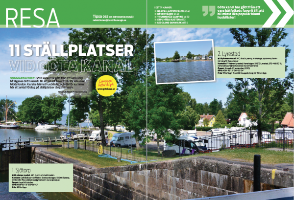 Resa: Ställplatser Göta Kanal, Bävervägen, Höga Kusten