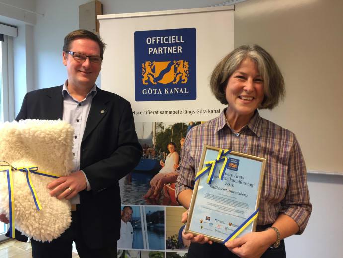 Kaffeteriet vinner Årets Längs Göta Kanal-företag