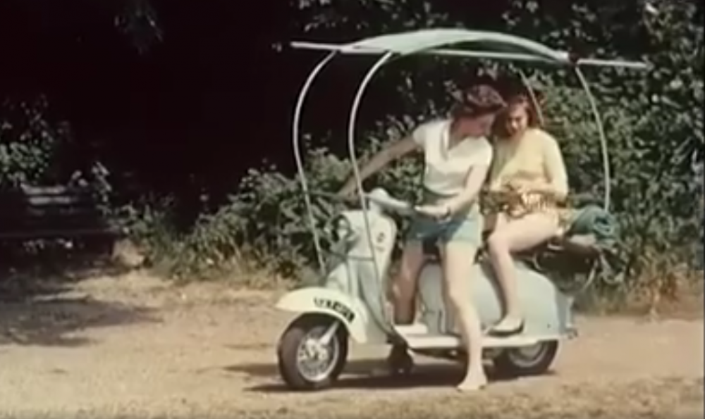 Camping med hus-scooter