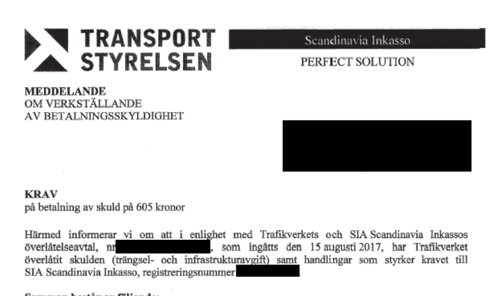 Falska trängselskattekrav i omlopp