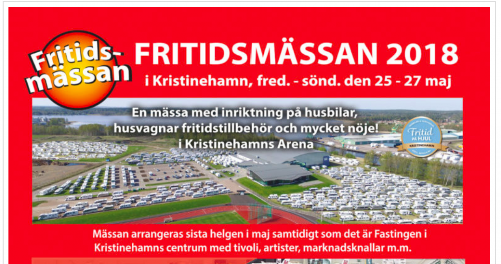 Fritidsmässan 2018 hålls 25 maj
