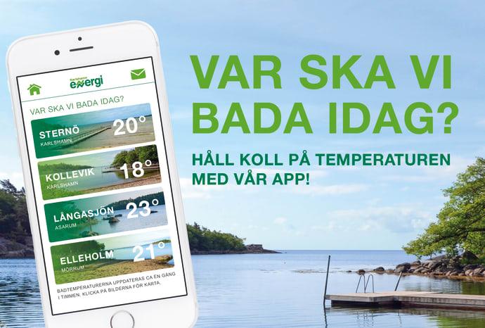 Liveuppdaterade badtemperaturer