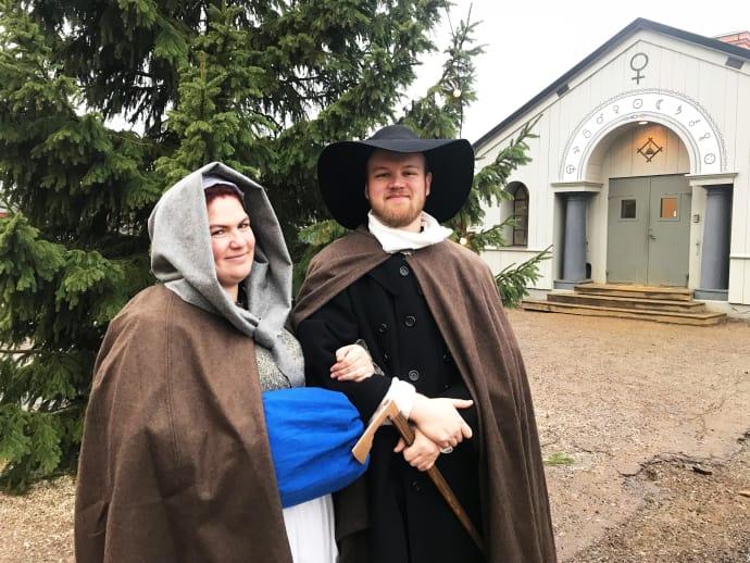 Historian tar plats på Falu Gruvas julmarknad