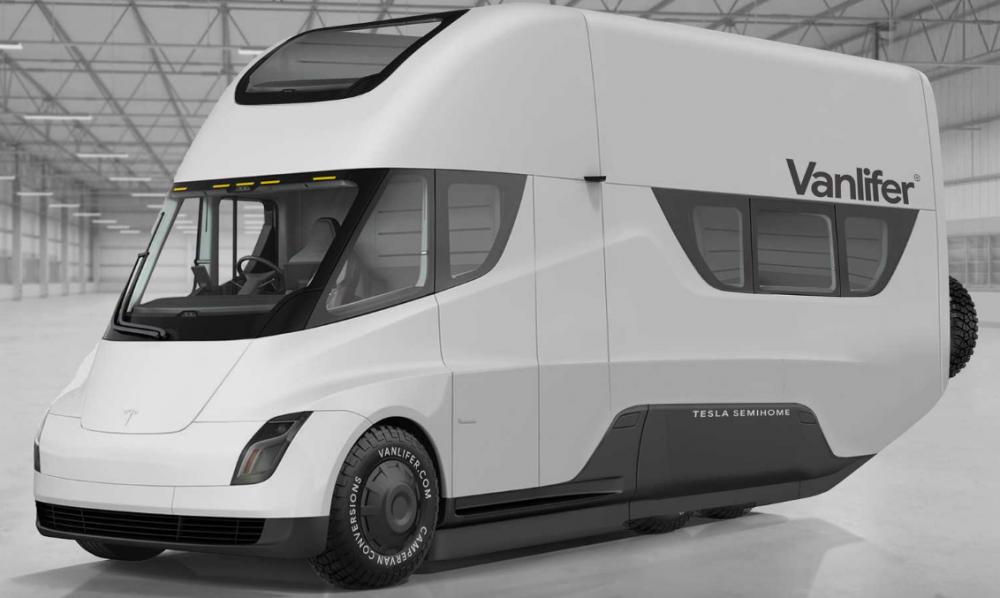 Tesla blir husbilen Vanlifer Semihome