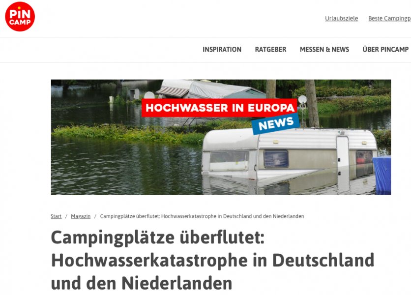 De katastrofala översvämningarna i Tyskland och campingsituationen