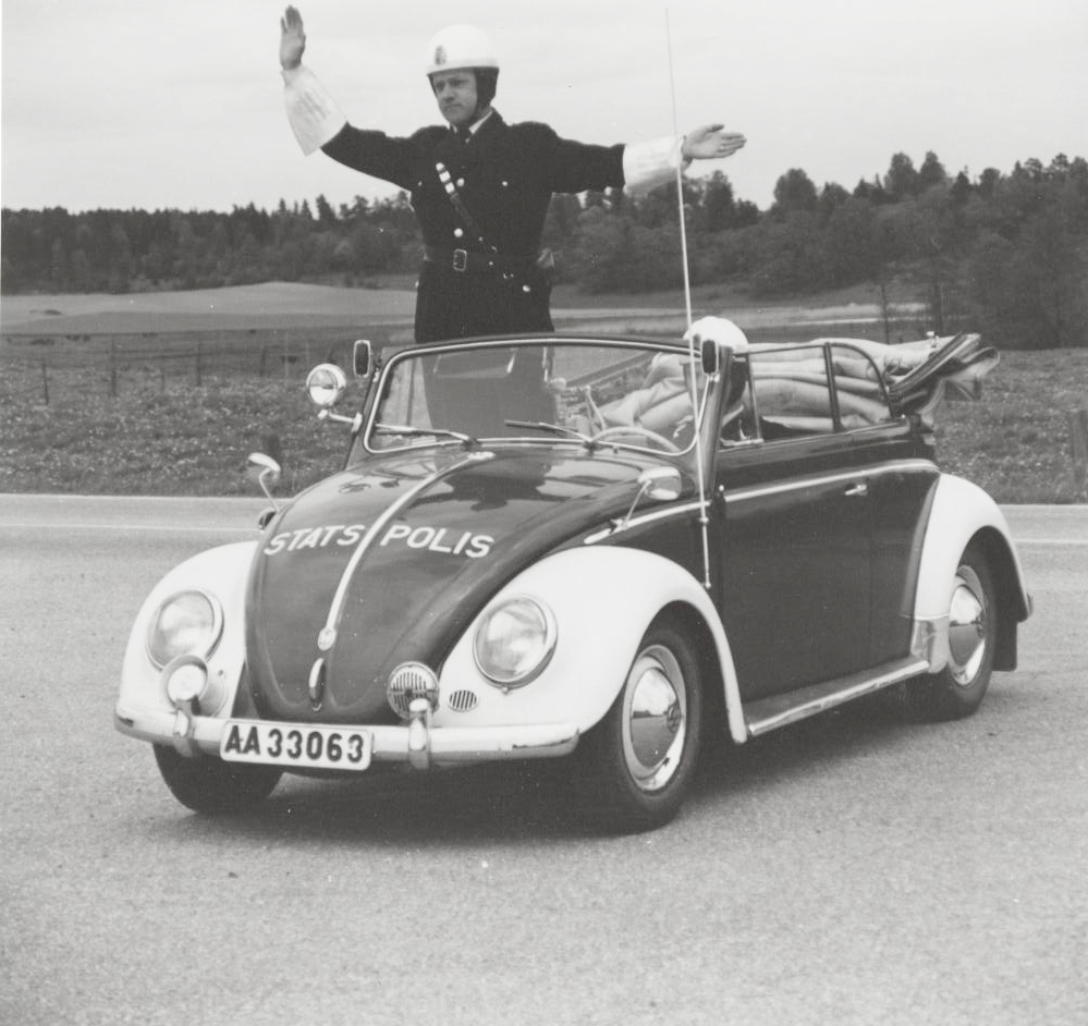 Det här var den första Volkswagen Typ 1 som den svenska polisen köpte in.