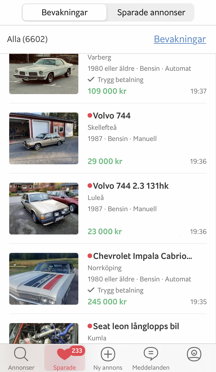 Beviset: Två identiska Volvo 744 till salu exakt samtidigt. Universum skakar.