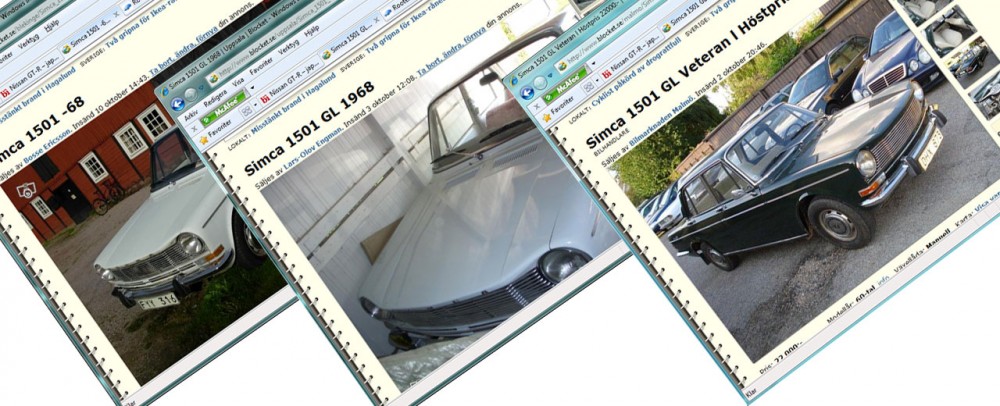 3 x Simca 1501 på Blocket