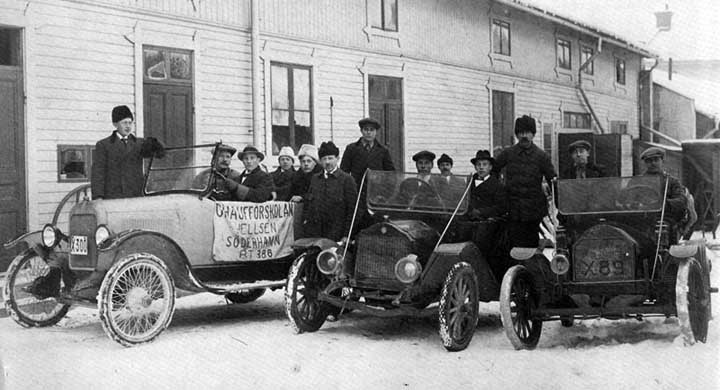 En vinterdag i bilskolan 1920