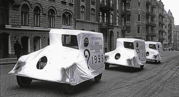 En säregen bilparad 1928