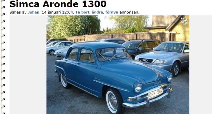 Svensksåld Simca säljes