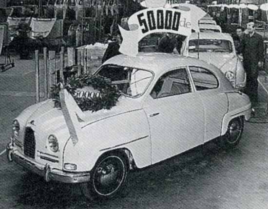 1958 hade man byggt 50 000 Saabar