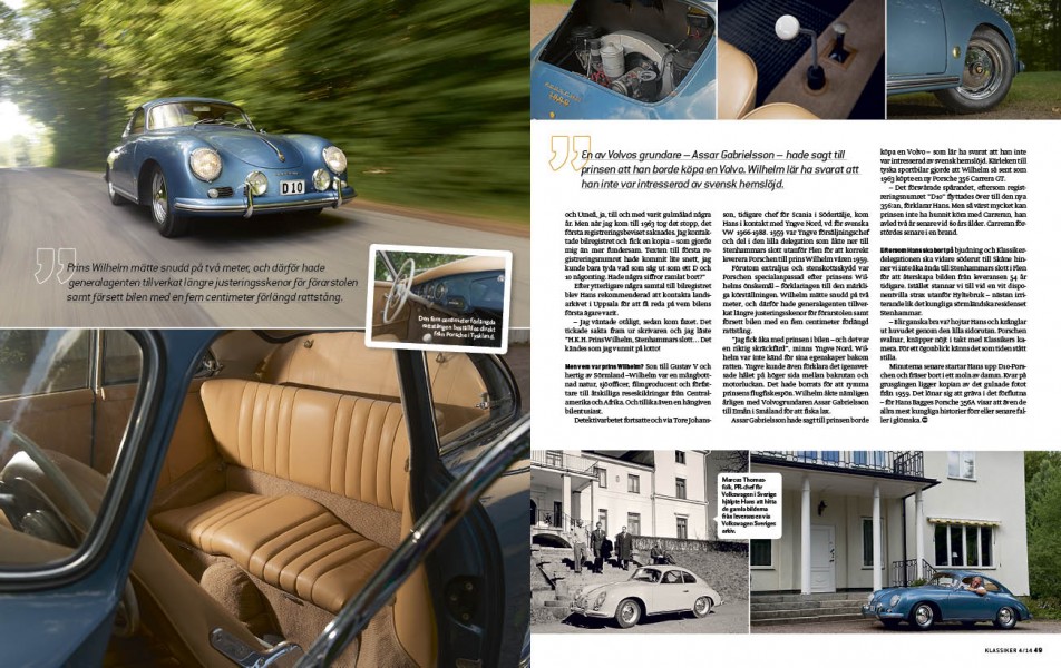 Prinsens Porsche – fortfarande med förlängd rattstång.