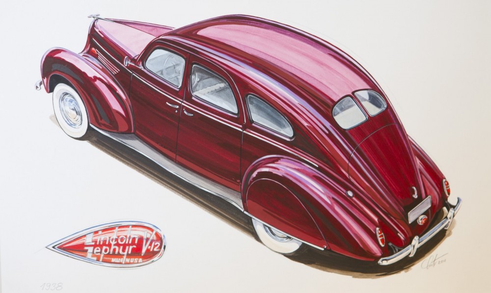 Få karosser förvaltar reflexer lika elegant. Rony Lutz kan konsten att fånga den känslan i en Lincoln Zephyr.