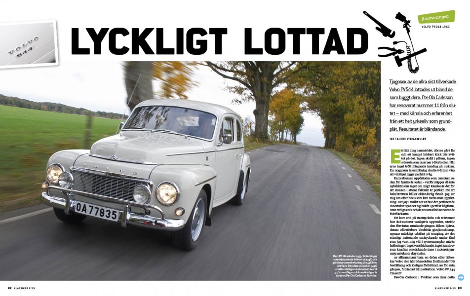 En av de allra sista Volvo 544 G som tillverkades renoverad. En av 26 bilar som lottades ut till personalen när modellen skulle läggas ned.