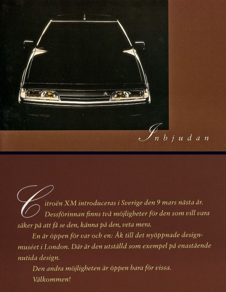 Citroën XM inbjudan
