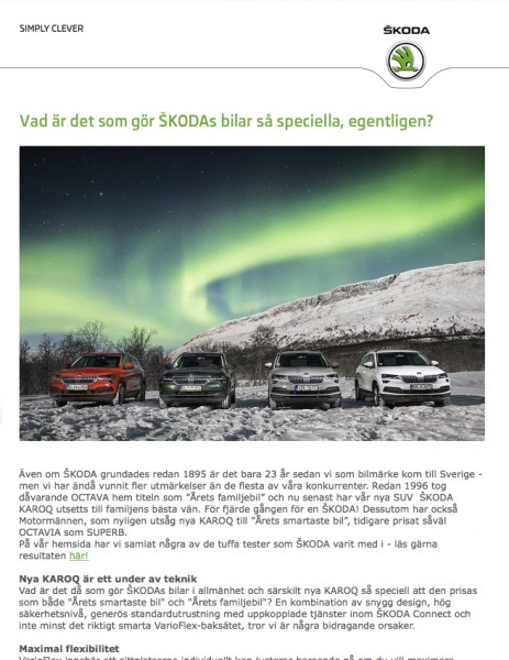 Skoda förnekar sin historia