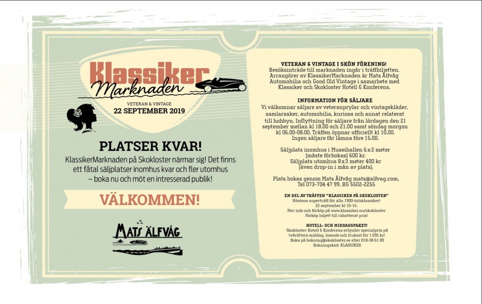 KlassikerMarknaden – det finns fortfarande plats!
