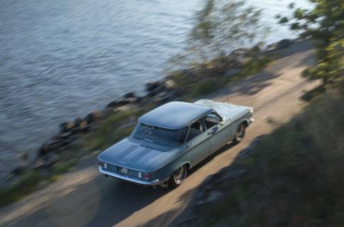 Chevrolet Corvair 1961. Den byggdes i GM:s fabrik i Köpenhamn och såldes ny i Motala.