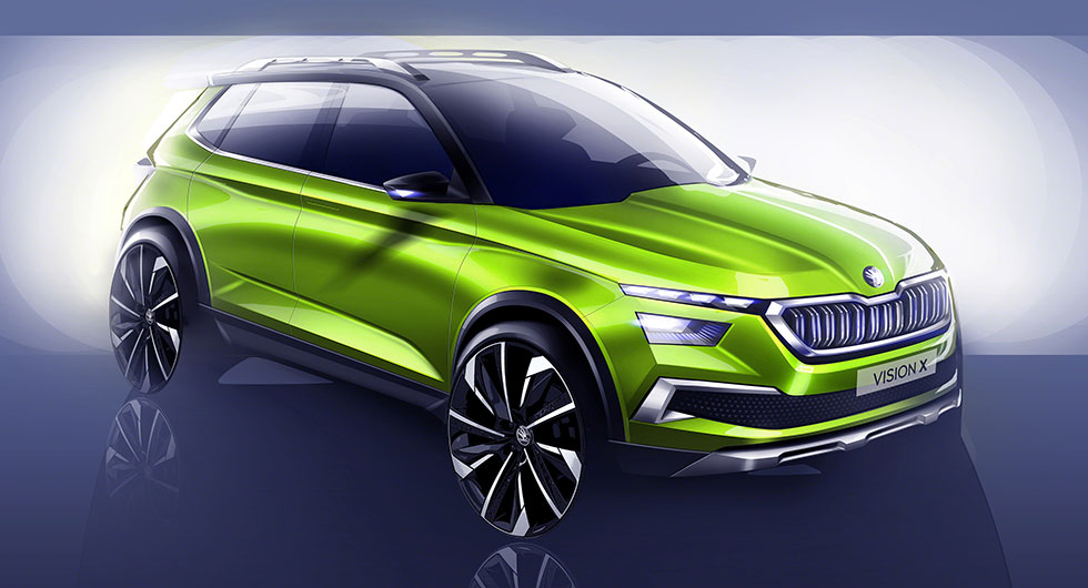 Skiss på Skoda Vision X.