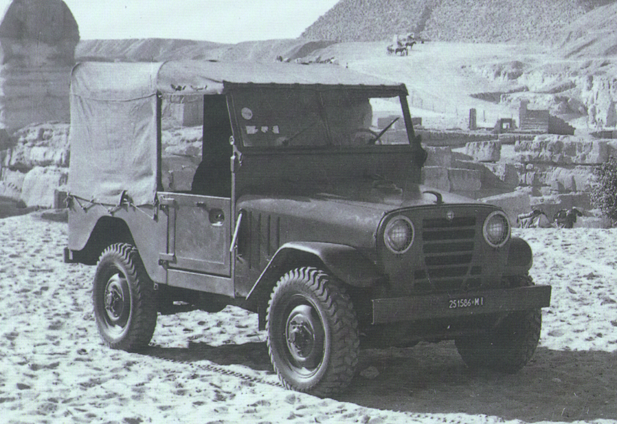 Stelvio är inte Alfa Romeos första suv. På bilden syns Alfa Romeo Matta eller 1900M, en terrängbil som tillverkades på 1950-talet.