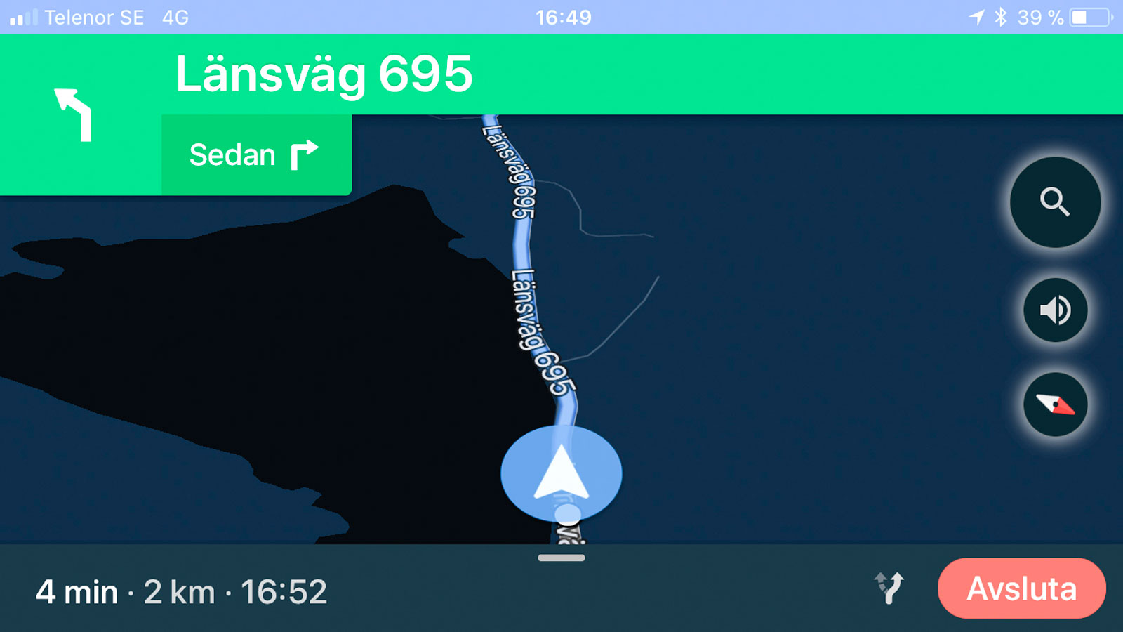 (Bild 2). Google Maps nattetid.