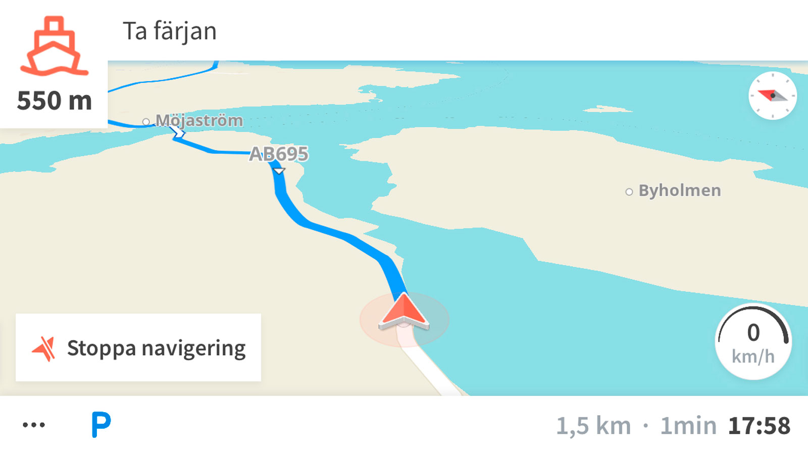 (Bild 1). Karta GPS dagtid.