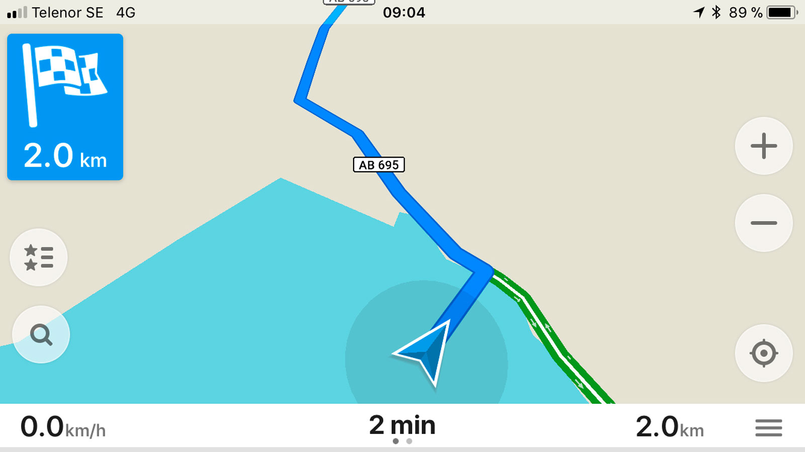 (Bild 1). Maps Me dagtid.