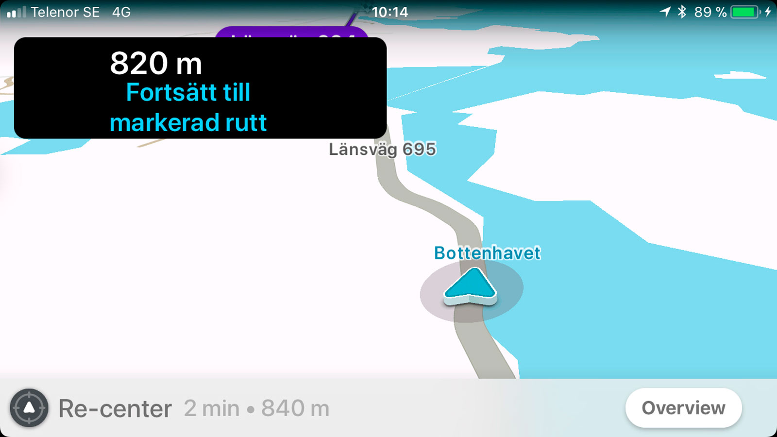 (Bild 1). Waze dagtid.