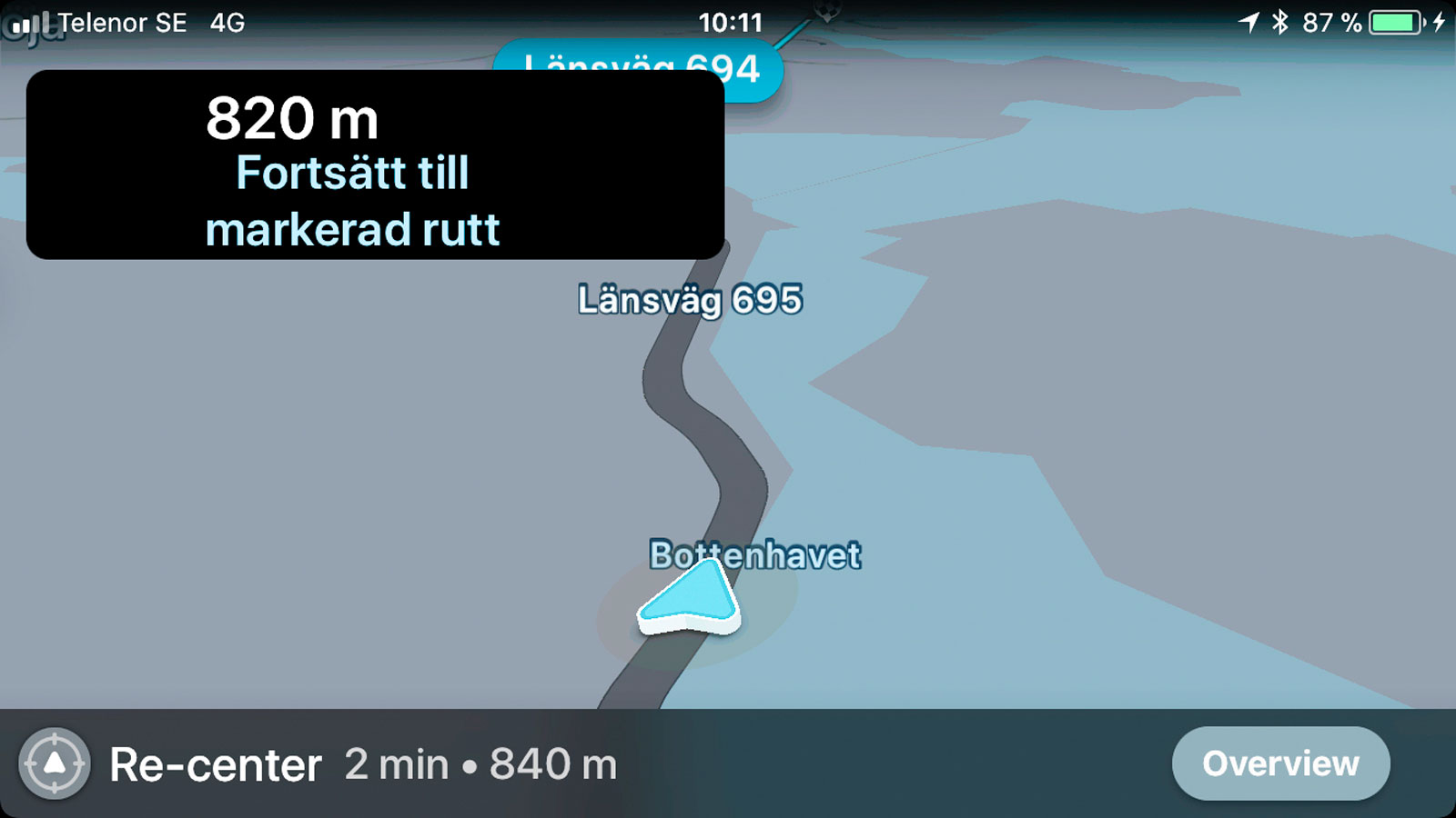 (Bild 2). Waze nattetid.
