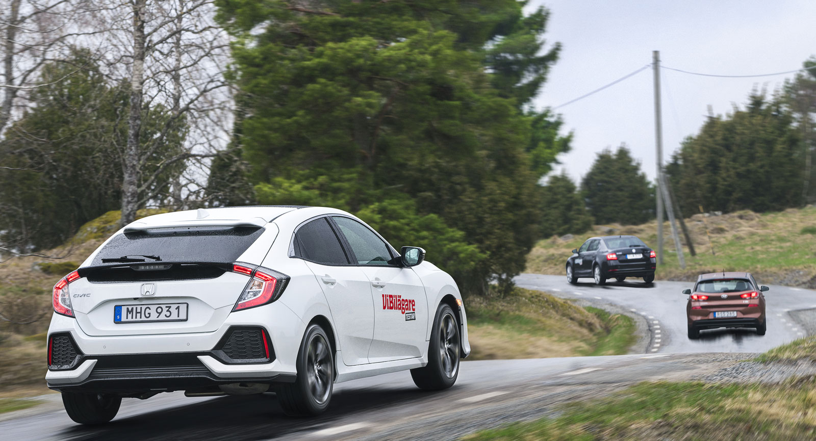 Test: Honda Civic, Hyundai i30 och Skoda Octavia (2017)