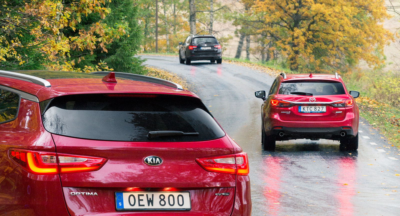 Kia, Mazda och Skoda har en formgivning som ligger mycket nära varandra, detaljer skiljer dem åt.