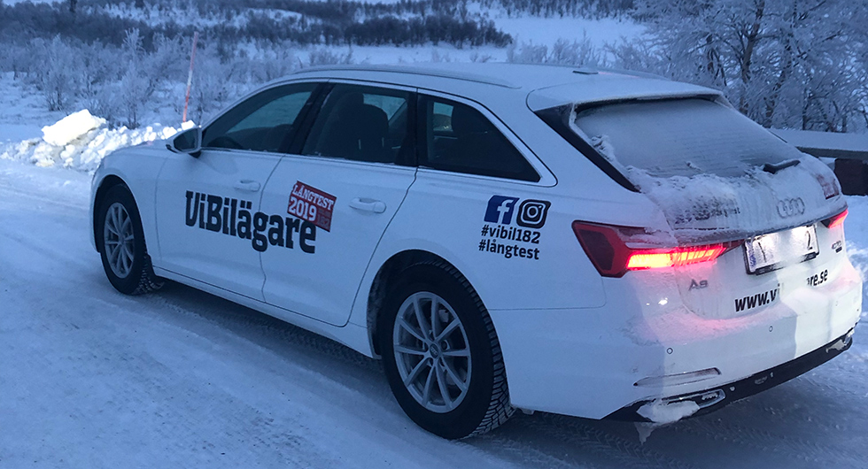 Långteststallets Audi A6 Avant, med smått nervös farthållarfunktion.