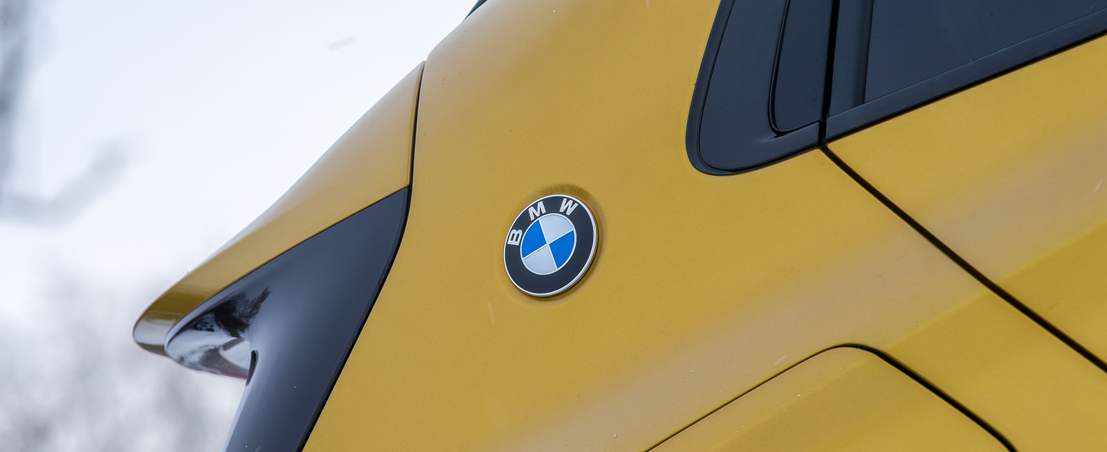 BMW har inte gått riktigt lika "all in", utan nöjde sig med en loga på takstolpen.