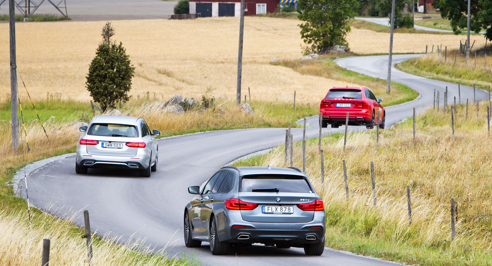 Test: BMW 5-serie, Mercedes E-klass och Volvo V90 (2017)
