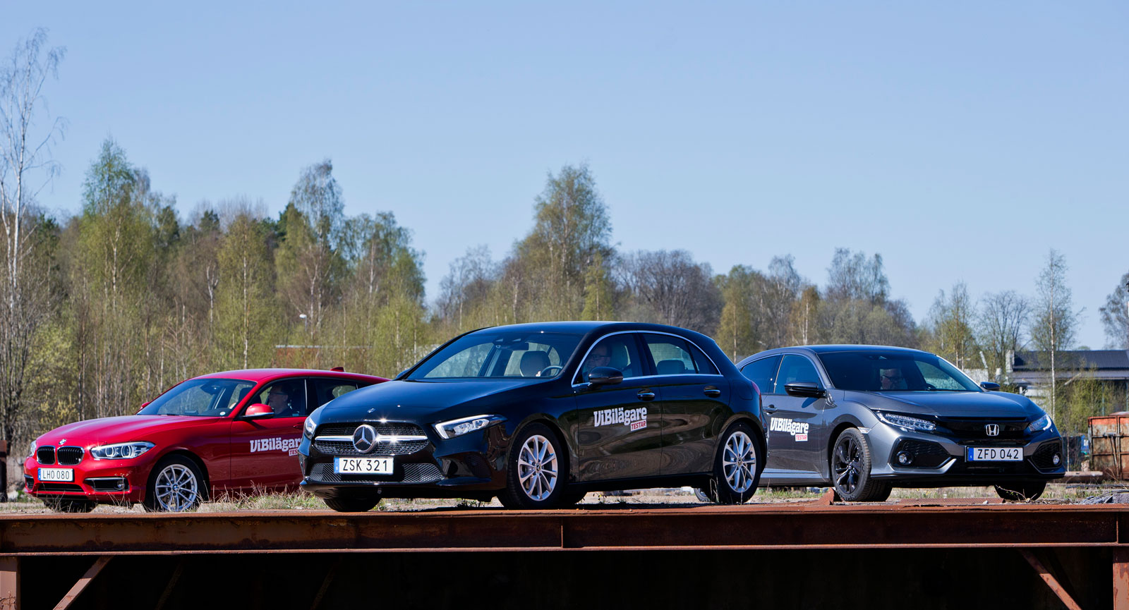 Test: Mercedes A-klass, BMW 1-serie och Honda Civic (2018)